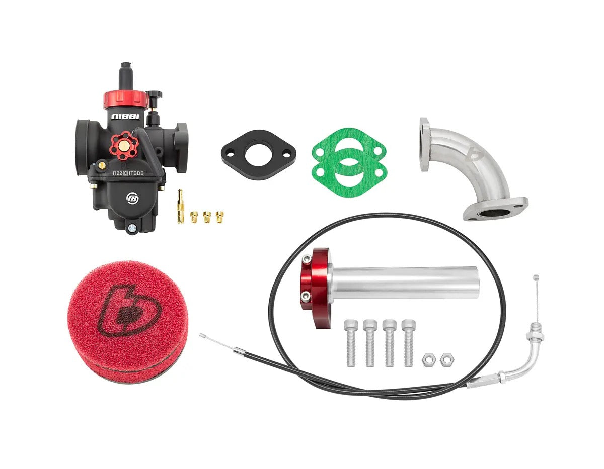 TB Parts Carb Kit, Nibbi 22, & Red Billet Throttle - TTR110